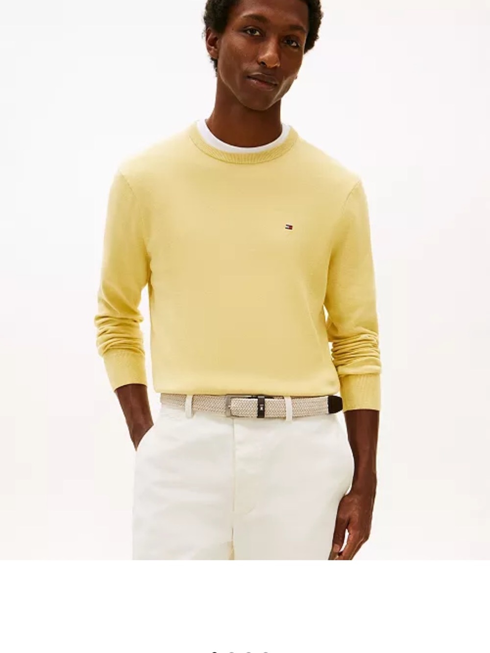 Tommy Hilfiger Men’s Pale Yellow Crewneck Sweater